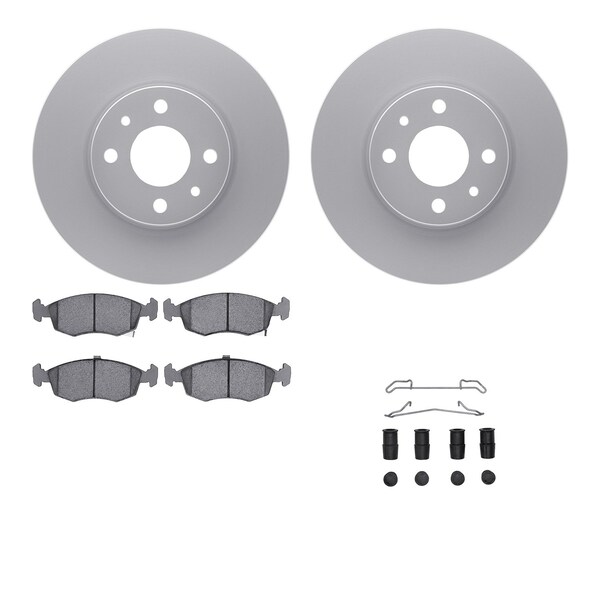 Dynamic Friction Co DFC GEOSPEC Coated Rotors with 5000 Brake Pads - Ceramic and Hardware 4512-07008 - main