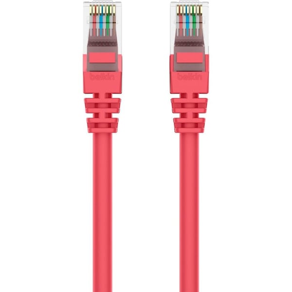 Belkin 8Ft Cat6 Snagless Patch Cable, Utp, Red Pvc Jacket, 23Awg, 50 Micron, A3L980-08-RED-S - main
