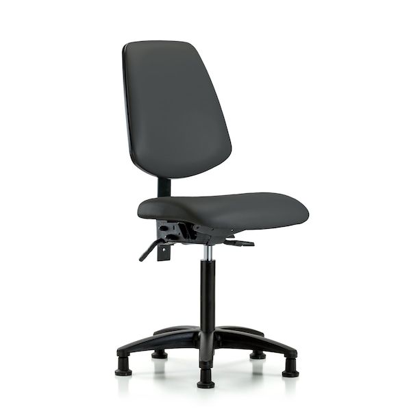 Blue Ridge Ergonomics Vinyl, Polyurethane Foam, Charcoal, 22" to 29" Seat Height, No Arms Arms, Non-Marring Glides BR-VMBCH-MB-RG-T0-A0-NF-RG-8605 - main