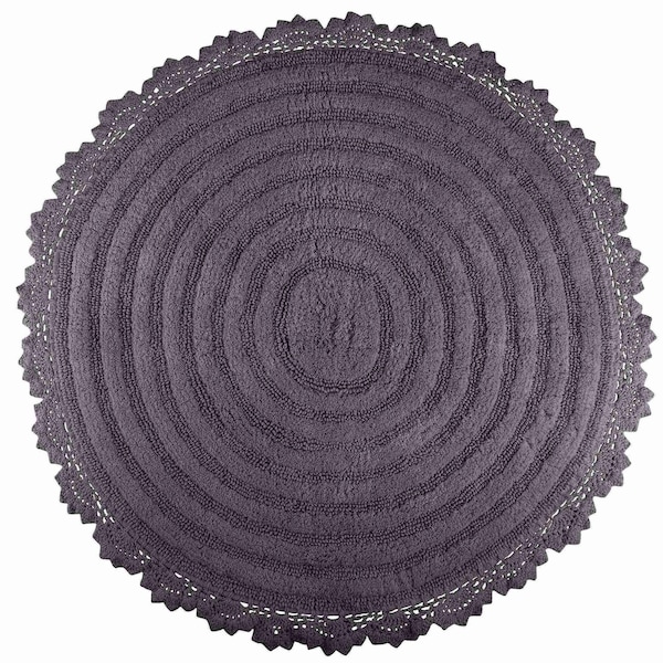 Lavish Home Bathroom Rugs 2 Woven Cotton Bath Mat Set for Boho Decor Round Rugs for Shower, Tub, Toilet, Vanity HT-BATH4-CH - main