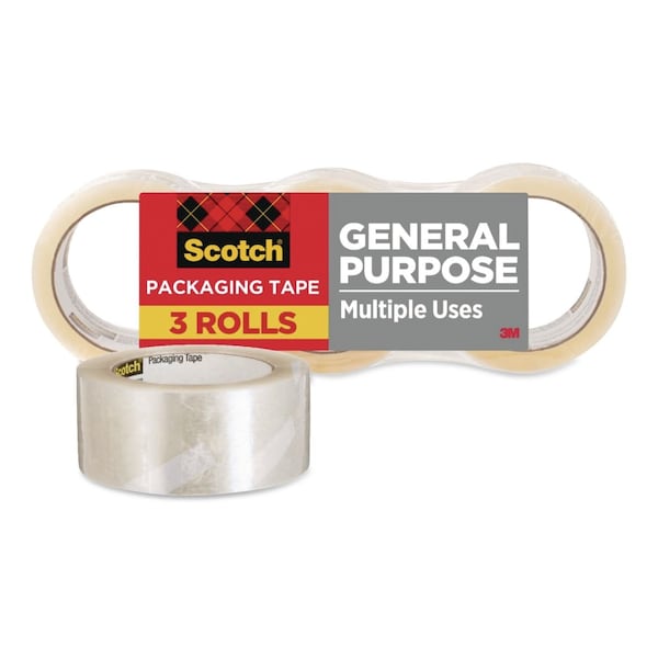 Scotch General Purpose Packaging Tape 3350, 3" Core, 1.88" x 54.6 yds, Clear, 3PK 3350-3 - main