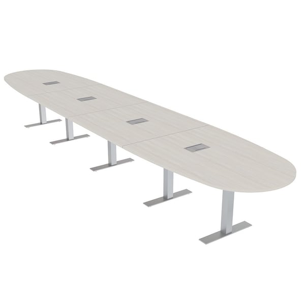 Skutchi Designs 18 Person Conference Table With Power Unit | 18' Boval Table | Harmony Series HAR-BOVL-48X216-T-K458-ESIL - main