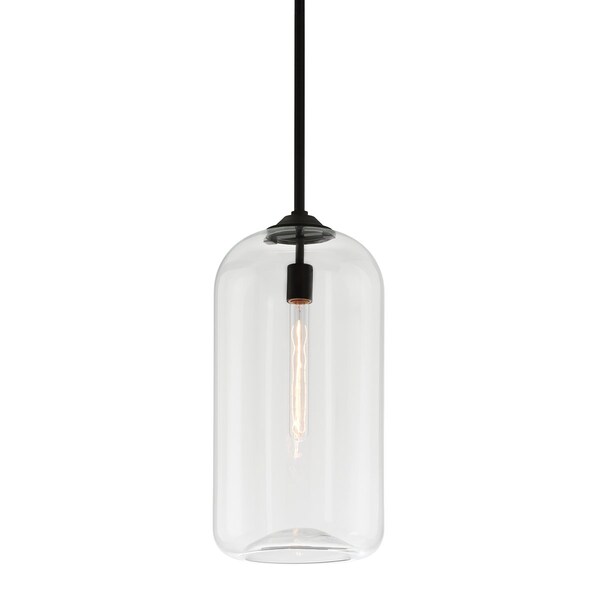 Troy Lighting District 1 Light Pendant 10 In. Soft Black/Clear F5562-SBK - main