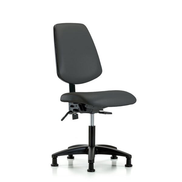 Blue Ridge Ergonomics Desk Chair No Arms, 18" to 23" Height, Vinyl, Charcoal BR-VDHCH-MB-RG-T0-A0-RG-8605 - main