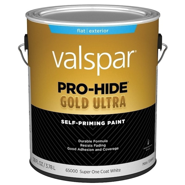 Valspar Pro-Hide Gold Ultra 6500 Latex Paint, Acrylic Base, Flat Sheen, Super One Coat White, 1 gal 028.0065000.007 - main