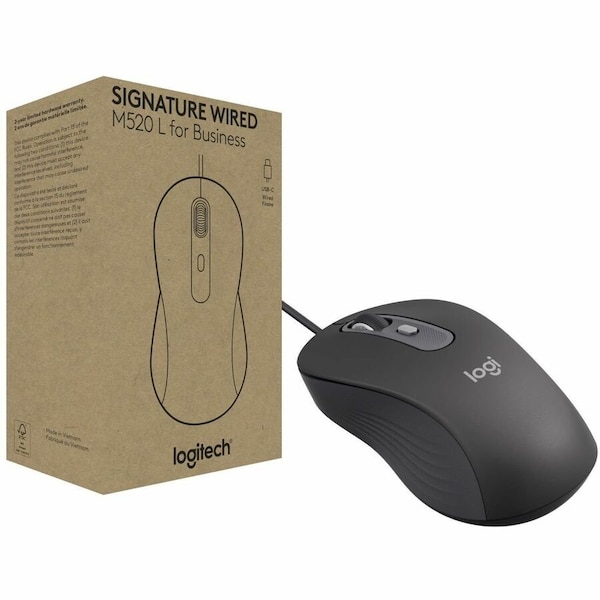 Logitech SIGNATURE WIRED M520 L FOR BUSINESS (GRAPHITE) - BROWN BOX; 910-007497 - main