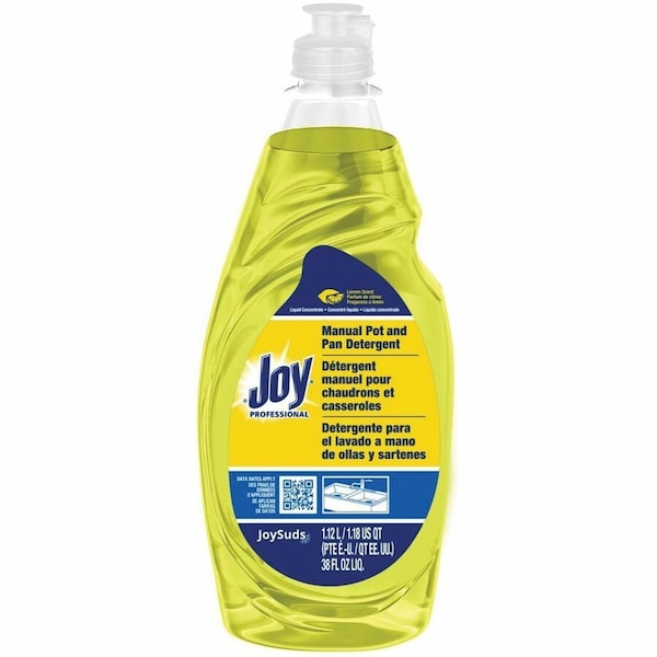 Joysuds Professional Dishwashing Detergent, Concentrate, 38 fl oz (1.2 quart), Lemon Scent, Yellow, 8PK 43606 - main