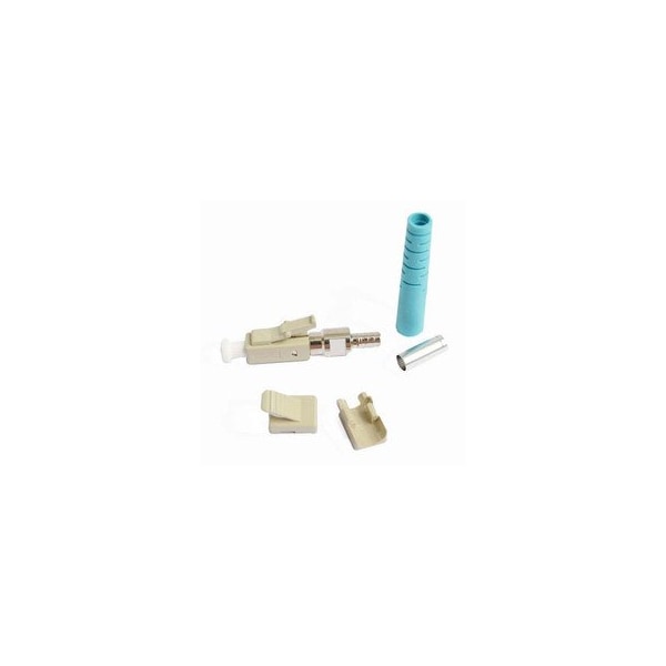 Cable Wholesale LC OM3, 3mm Multimode Zirconia Ferrule Epoxy Connector, Aqua Boot, 100 Pack 30F1-228HD - main