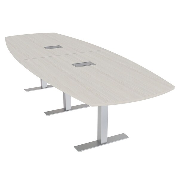 Skutchi Designs Arc Boat Conference Table With Power, 48 in W, 120 in L HAR-ABOT-48X120-T-K458-ESIL - main