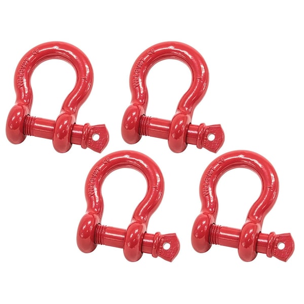 Mytee Products 1in 8.50 Tons Anchor Shackle Forged Carbon Steel & Alloy Screw Pin, 4PK SHACKLE-ANCHOR-SP-1x4 - main