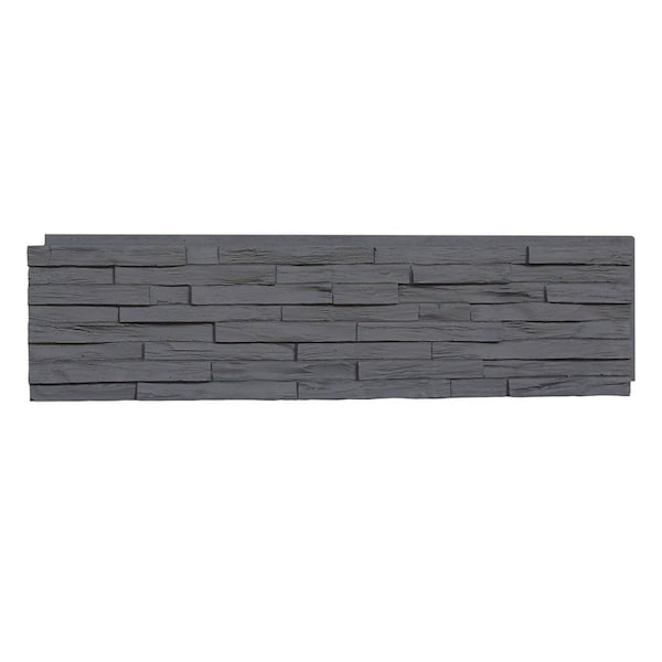 Durakwik Stone Siding Panel, 13 in L, 48 in W, 1-1/2 in Thick, Interlocking Edge, Coal Mine, 4PK 301CMP - main