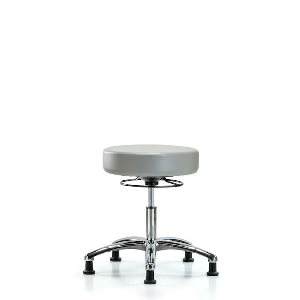 Blue Ridge Ergonomics Desk Stool, Vinyl, Chrome, Glides, Dov BR-VDHSO-CR-RG-8567 - main