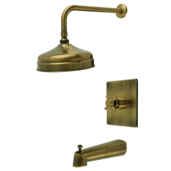 Kingston Brass Single-Handle Pressure Balanced Tub and Shower Faucet, Antique Brass KB6343DX - main