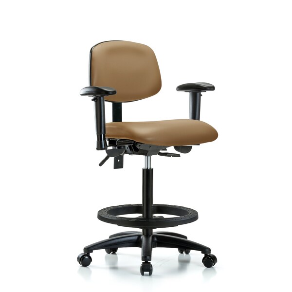 Blue Ridge Ergonomics Chair, Fabric, Med Bench, CF Glides, Blu, 6-Way Adjustable, 26" to 35" Height, Taupe BR-VHBCH-RG-T0-A1-BF-RC-8584 - main