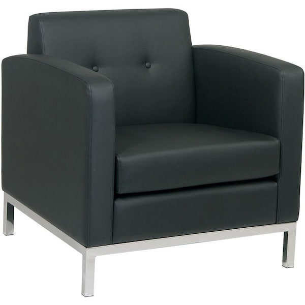 Office Star Collection: Wall Street Arm Chair, Black Seat, Black Back, 30 1/2" W 28" L 31" H, Fixed WST51A-B18 - main