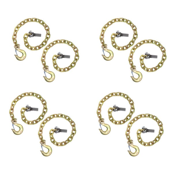 Mytee Products 36 in G70 Trailer Safety Chain w/ 3/8 in Clevis Hook & Chain Retainer 6250 # WLL, 4PK SC-3836-Rx4 - main