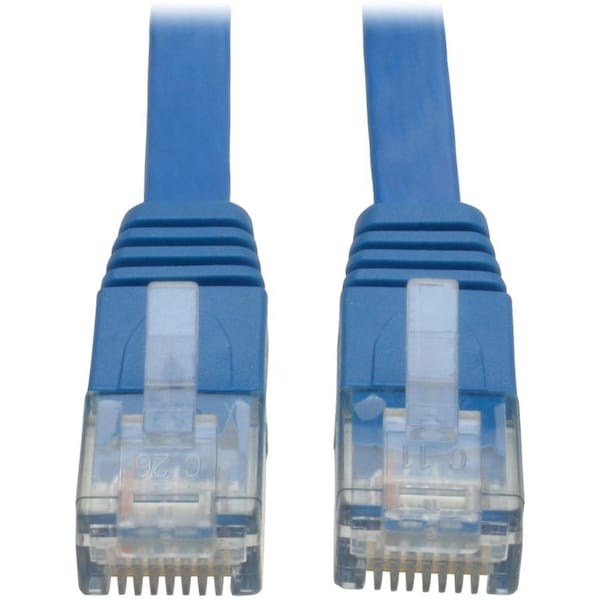 Eaton Tripp Lite Series Cat6 Gigabit Snagless Molded Flat UTP Ethernet Cable RJ45 M/M, PoE, Blue, 25 N201-025-BL-FL - main