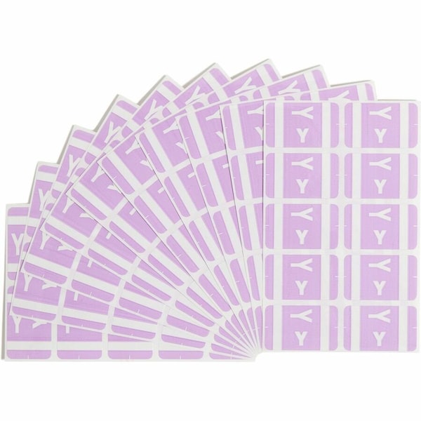 Smead Alpha-Z Color-Coded Second Letter Labels- Letter Y- Lavender- 100/Pack 67195 - main