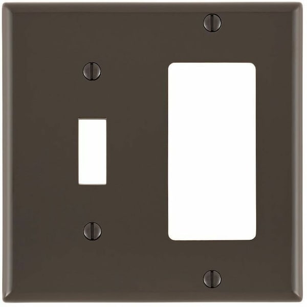 Leviton Combination Wallplate, Standard Size, Gang 2, Brown 80707 - main