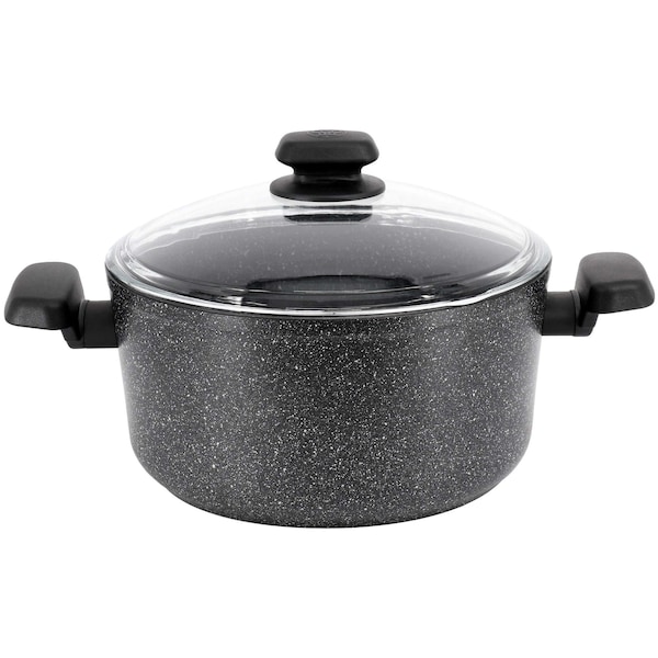 Korkmaz Ornella Non Stick 11 Inch 8 Liter Casserole with Lid in Black A1343 - main