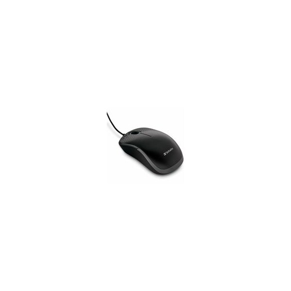 Verbatim Silent Corded Optical Mouse, Black, Optical, Cable, Black, USB Type A, Scroll Wheel, 3 Button(s) 99790 - main