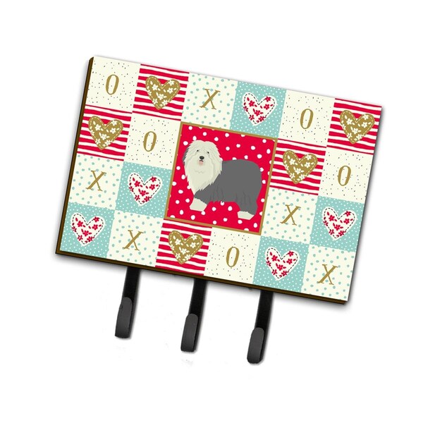 Carolines Treasures 6 x 2 x 9 in. Old English Sheepdog Love Leash or Key Holder CK5942TH68 - main
