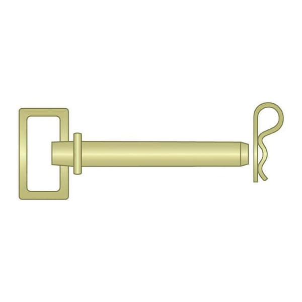 Huyett Hitch Pin, SH, Zn Yelw Med Carbon Steel, .875 Dia x 6.5 Eff L x 7.5 Shk L x .203 Hole Dia HP-0875-6500S - main