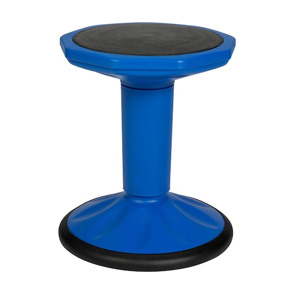 Flash Furniture Lucas Fixed Height Kids Flexible Active Stool w/Non-Skid Bottom in Blue, 16in. Seat Height BFT-9001F-16-BL-GG - main