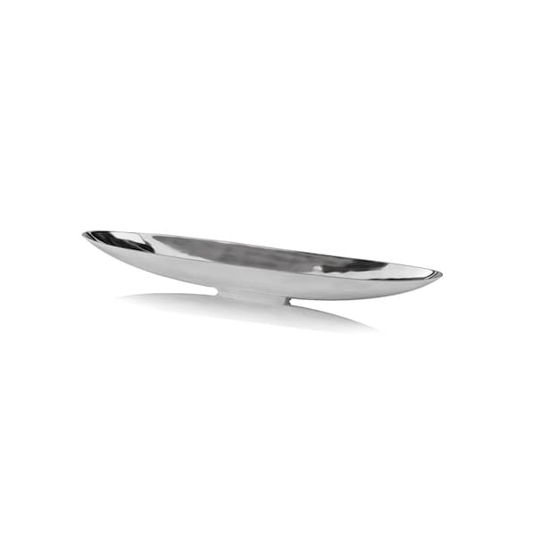 Homeroots 32in Contempo Shiny Silver Long Boat Tray 354890 - main