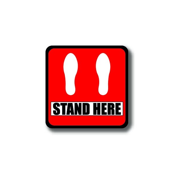 Ergomat 24in SQUARE SIGNS Stand Here DSV-SIGN 576 #2919 -UEN - main