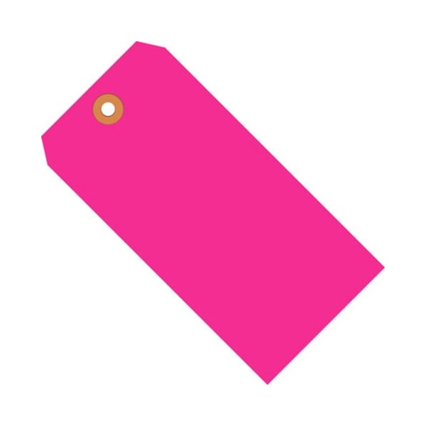 Box Packaging Shipping Tags, #6, 5-1/4"L x 2-5/8"W, Fluorescent Pink, 1000/Pack G12061E - main
