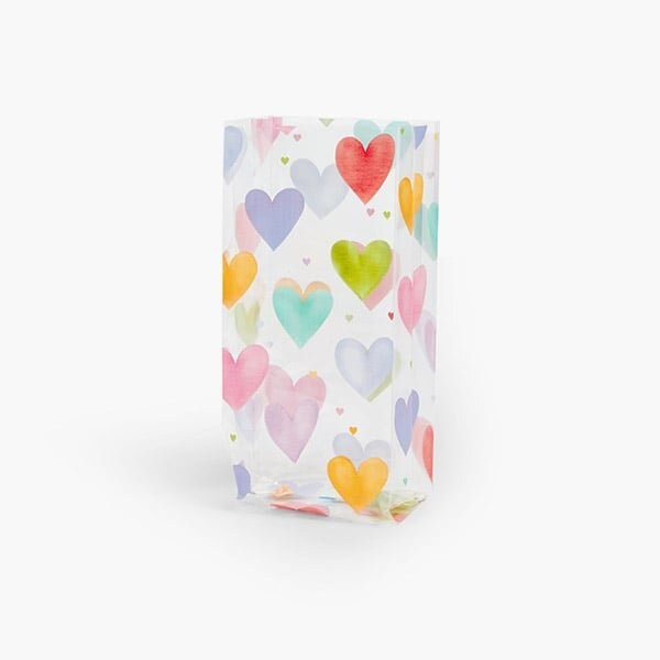 Nashville Wraps Painted Hearts Cello Bags, 4x2.5x9.5 in, 100PK C2BPHS - main