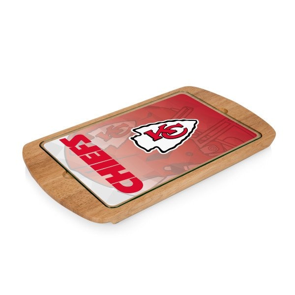 Picnic Time Family Of Brands NFL Kansas City Chiefs - Billboard Glass Top Serving Tray 911-01-505-164-2 - main
