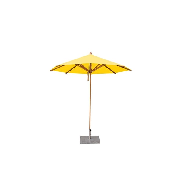 Bambrella 10' Round Bamboo Market Umbrella w/1.5" Pole Diameter-Yellow Canopy 3.0m R-L38-Y - main