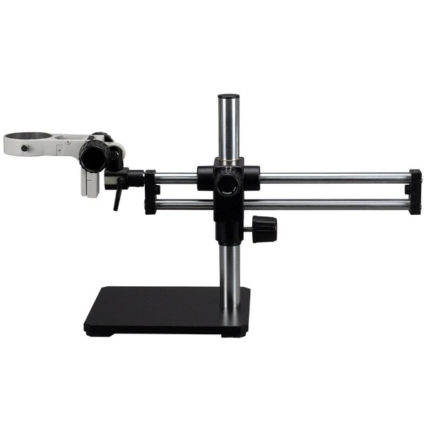 Amscope Double Arm Boom Stand for Stereo Microscopes - Steel Arms, Pin Mount, 76mm Focus Block BBB-FR - main