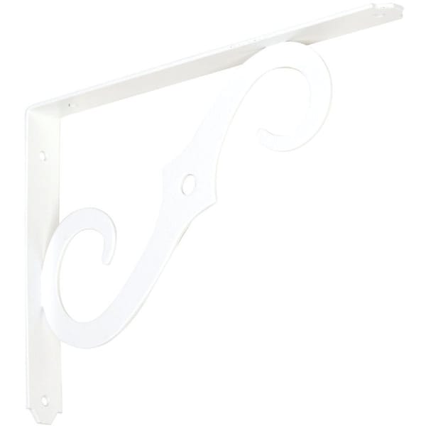 National Hardware 10'' D. x 7'' H. Antique White Steel Ornamental Shelf Bracket/Plant Hanger N229-443 - main