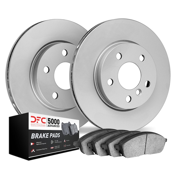 Dynamic Friction Co DFC Hi-Carbon Alloy GEOMET Coated Rotors w/5000 Brake Pads 9502-74013 - main