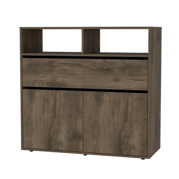 Homeroots 38" Dark Brown Single Drawer Combo Dresser 478399 - main