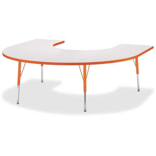 Jonti-Craft Berries Horseshoe Activity Table, 66 in. x 60 in., A-height, Freckled Gray/Orange/Gray 6445JCA114 - main