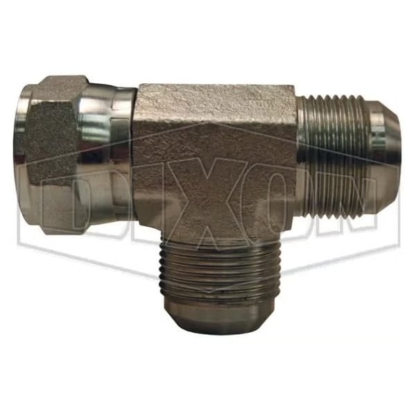 Dixon Run Tee, 1-1/16-12 Nominal, 37Deg Male Flare x 37Deg Female Swivel, Steel, Domestic 6602-12 - main