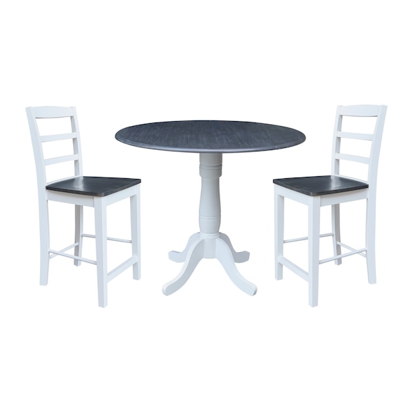 Whitewood Industries Extension Dining Tables, 45 in L, 38 in H, Parawood Top K05-42DPT-6B-S402-2 - main