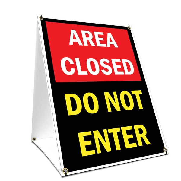 Signmission Area Closed Do Not Enter, 36 Inch x 24 Inch A-frame Yard Sign, Plastic Sign SBC-2436-Area Closed Do Not Enter - main