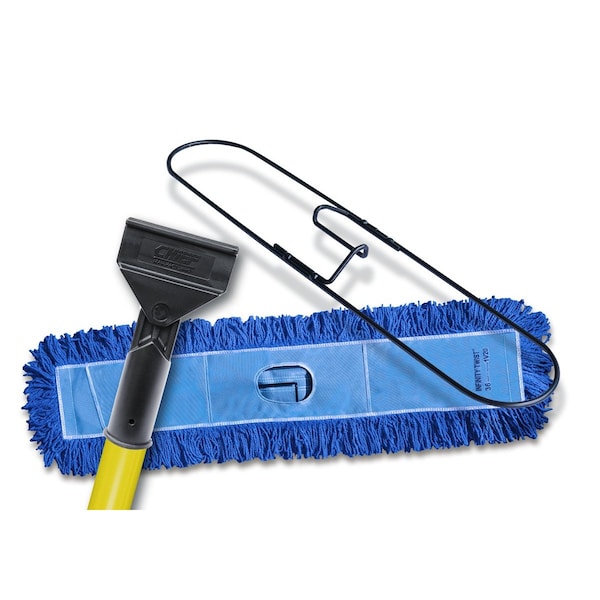 Chief Clean Yellow Fibergalss dust mop handle, 36" dust mop, 36" dust mop frame K-PWRCLIPFBGY36 - main