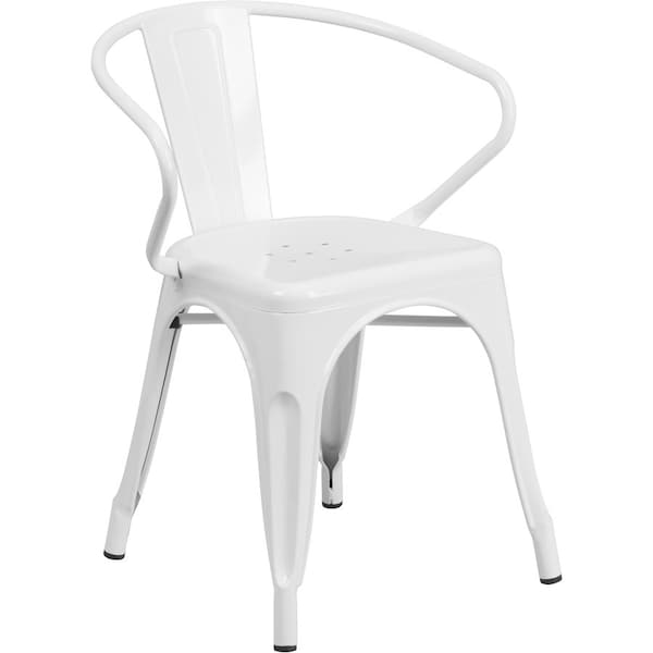 Flash Furniture Contemporary Chair, White Back, 21-1/2 in W 19" L 27-3/4" H, Integrated CH-31270-WH-GG - main