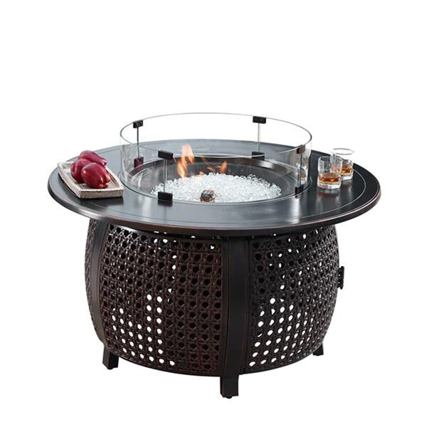Convenience Concepts 44 in. Aluminum Outdoor Round Propane Fire Table, Antique Copper HI3115970 - main
