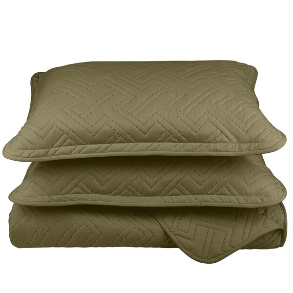 Lavish Home 3-Piece Queen Quilt Bedding Set Queen Bedspread and 2 Pillow Shams with Diamond Pattern, Green 66-001-QG - main