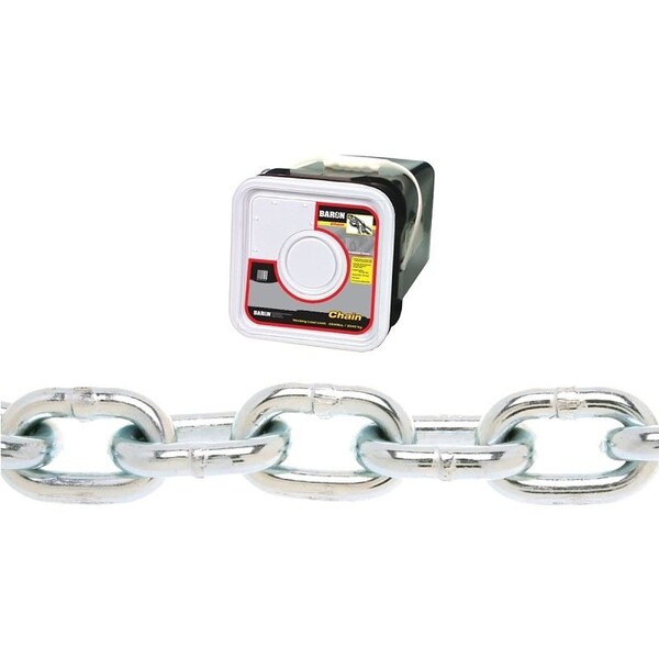 Baron Proof Coil Chain, 14 in, 100 ft L, 30 Grade, Steel, Zinc PC3014SP - main