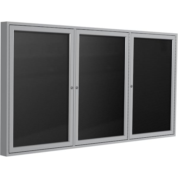 Ghent Enclosed Letter Board 36"x72", Satin PA33672BX-BK - main