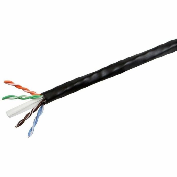 Monoprice Cat6 1000ft Black CMP UL Bulk Cable Solid w/spine UTP 23AWG 550MHz Pure Bare Copper Reelex 44491 - main
