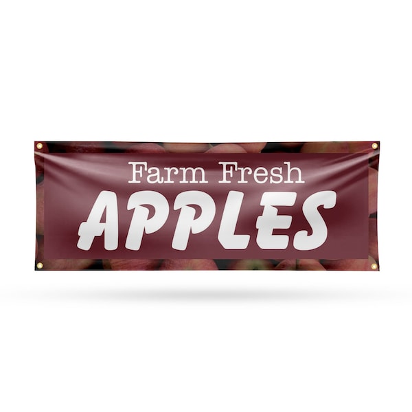 Signmission Farm Fresh Apples, 18 Inch x 48 Inch, Vinyl Banner B-30572 - main